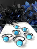 Vintage Blue Glass Rings - Sizes 6, 9, 11, & 12 left