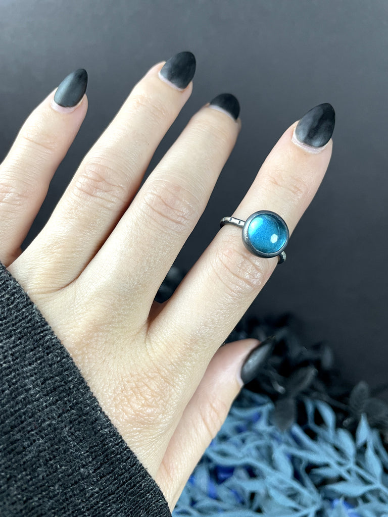 Vintage Blue Glass Rings - Sizes 6, 9, 11, & 12 left