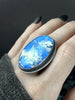 Sky Plume Agate Orbit Ring- Size 8
