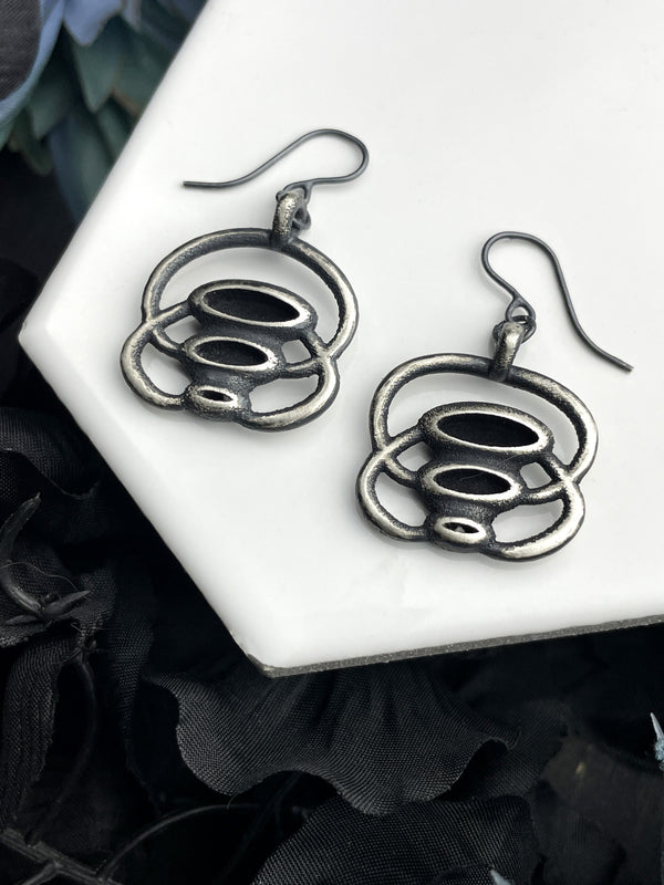 Vintage Sci-Fi Inspired Jewelry - Silver "Lifeform" Earrings