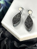 Black Druzy & Moonstone Drop Earrings
