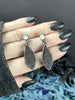 Black Druzy & Moonstone Drop Earrings