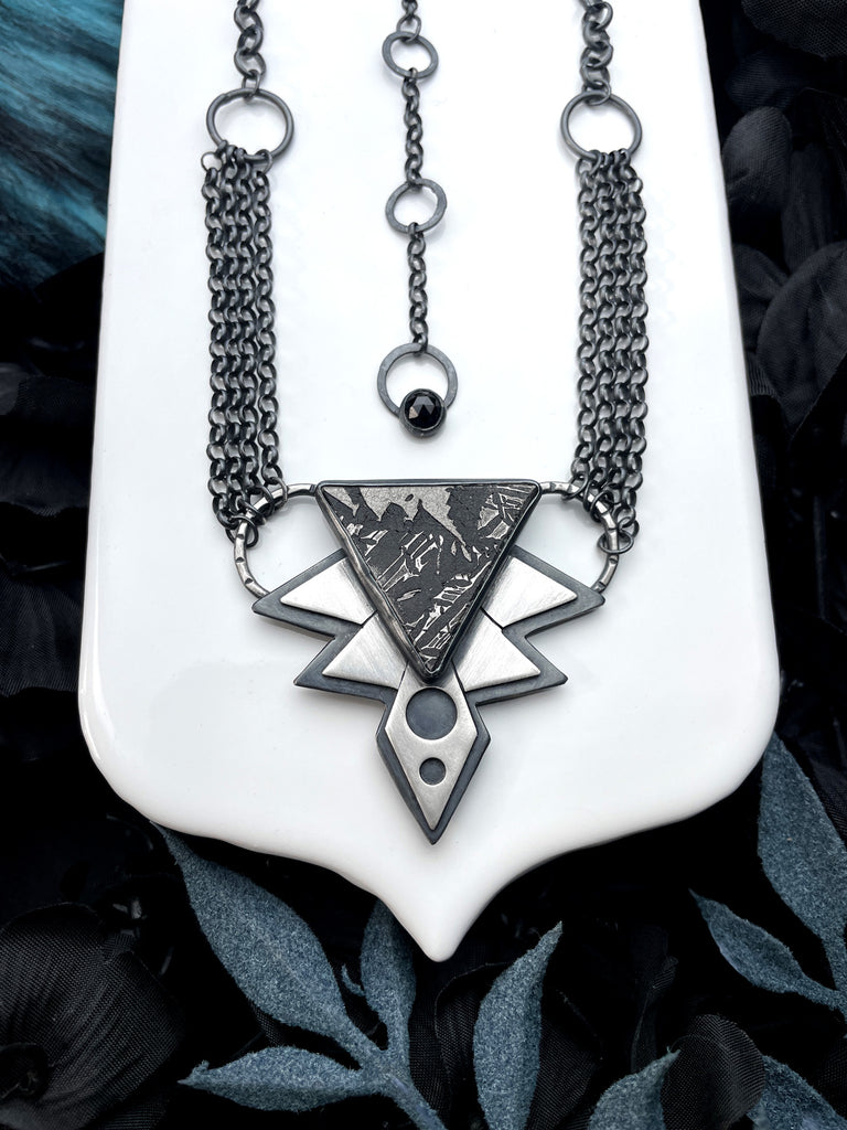 Art Deco Meteorite Statement Necklace