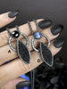 Meteorite and Black Druzy Orbit Necklaces - 1 left: A