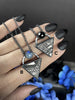 Meteorite and Black Druzy Orbit Necklaces - 1 left: A