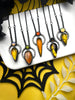 Amber & Sunstone Orbit Necklaces - 5 Available