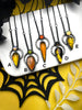 Amber & Sunstone Orbit Necklaces - 5 Available