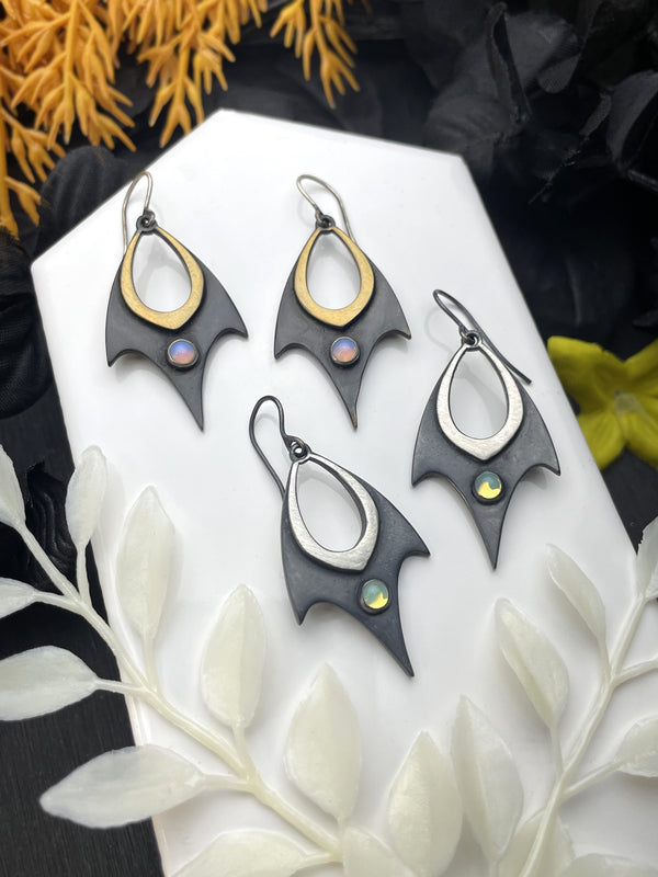 Twin Flame Earrings in Bronze or Silver - 4 pairs left