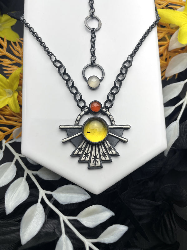 Amber & Carnelian Dawning Necklace