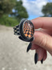 Orange Glowing Quartz Illusion Ring - Size 8