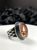 Orange Glowing Quartz Illusion Ring - Size 8
