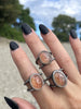 Glowing Sunstone Orbit Rings - 3 available in sizes 7.5, 8.5 & 9.5