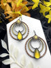 Amber Sunshine Dangling Hoop Earrings
