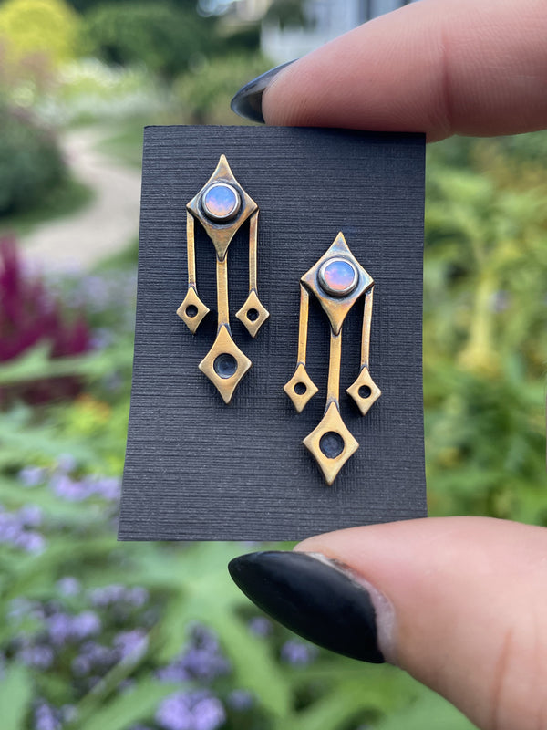 Asteroid Earrings in Bronze or Silver - 3 silver pairs left