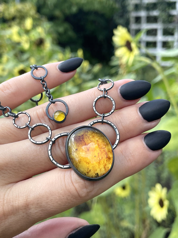 Amber Solar System Necklace