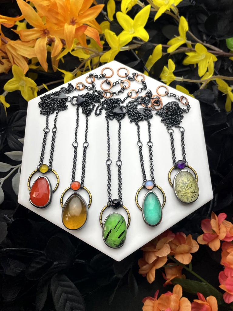 Rainbow Orbit Necklaces - 5 Available