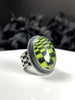 Green Glowing Quartz Illusion Ring - Size 7