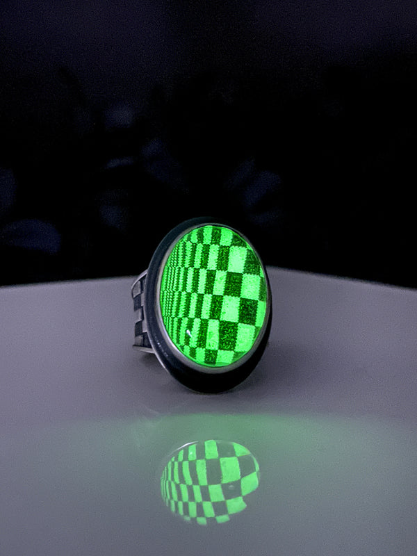 Yellow Glowing Quartz Illusion Ring - Size 5.5