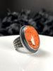 Orange Glowing Quartz Creeper Ring with Volcanic Sand - Size 9