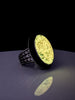Orange Glowing Quartz Creeper Ring with Volcanic Sand - Size 9