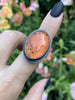 Orange Glowing Quartz Creeper Ring with Volcanic Sand - Size 9