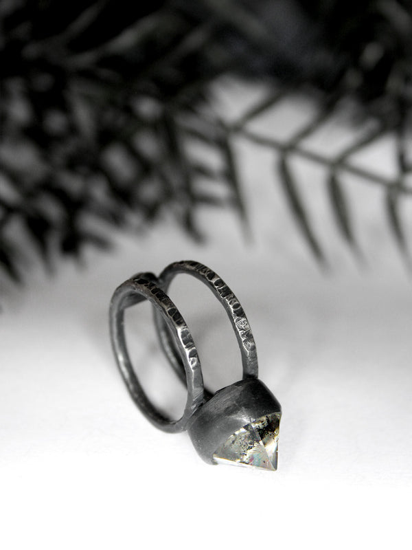 Herkimer Diamond Orbit Ring