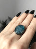 Shimmery Sky Blue Labradorite Orbit Ring - Size 7.75