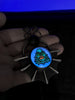 Batwing Creature Pendant with Glowing Quartz and Black Spinel