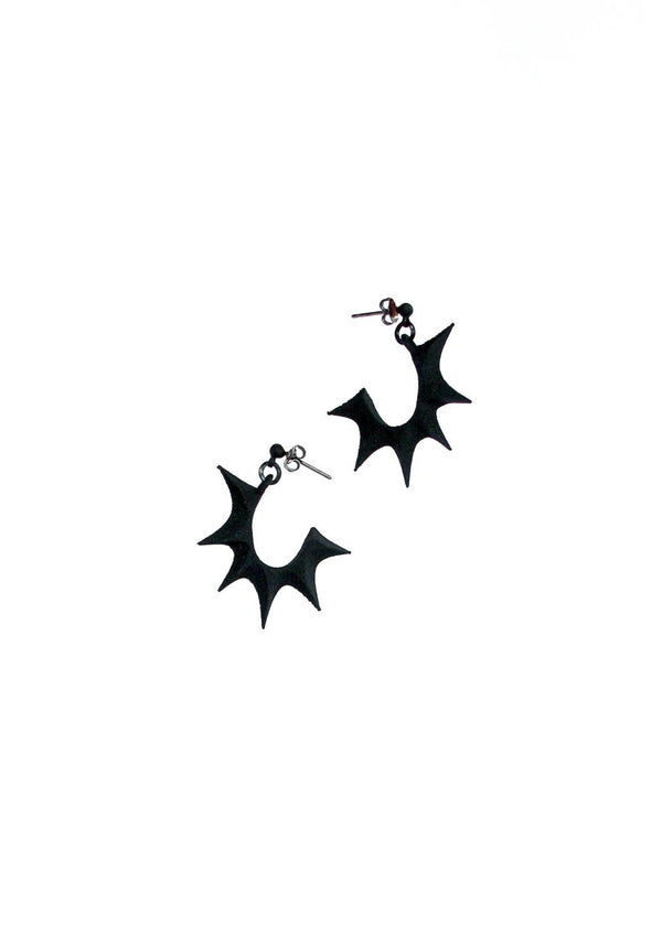 Tiny Bat Wing Hoop Earrings - Gothic Jewelry - Vampira 